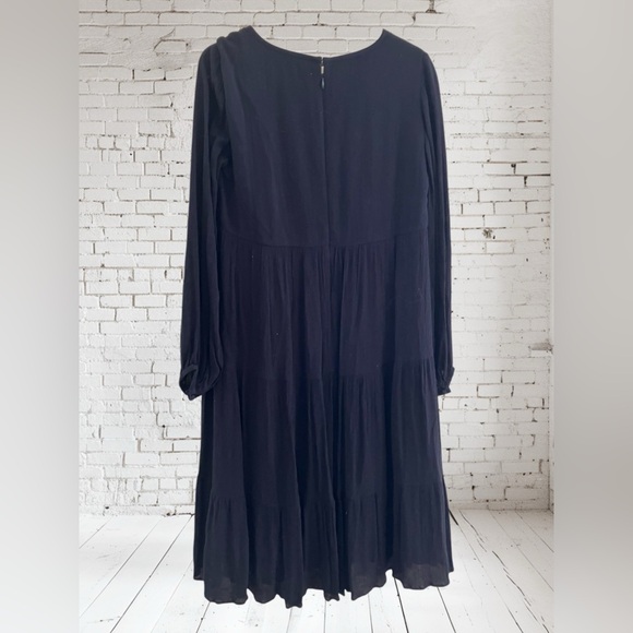 Loft Elegant Black Long Sleeve Midi Dress Size Small NWT - Picture 2 of 2